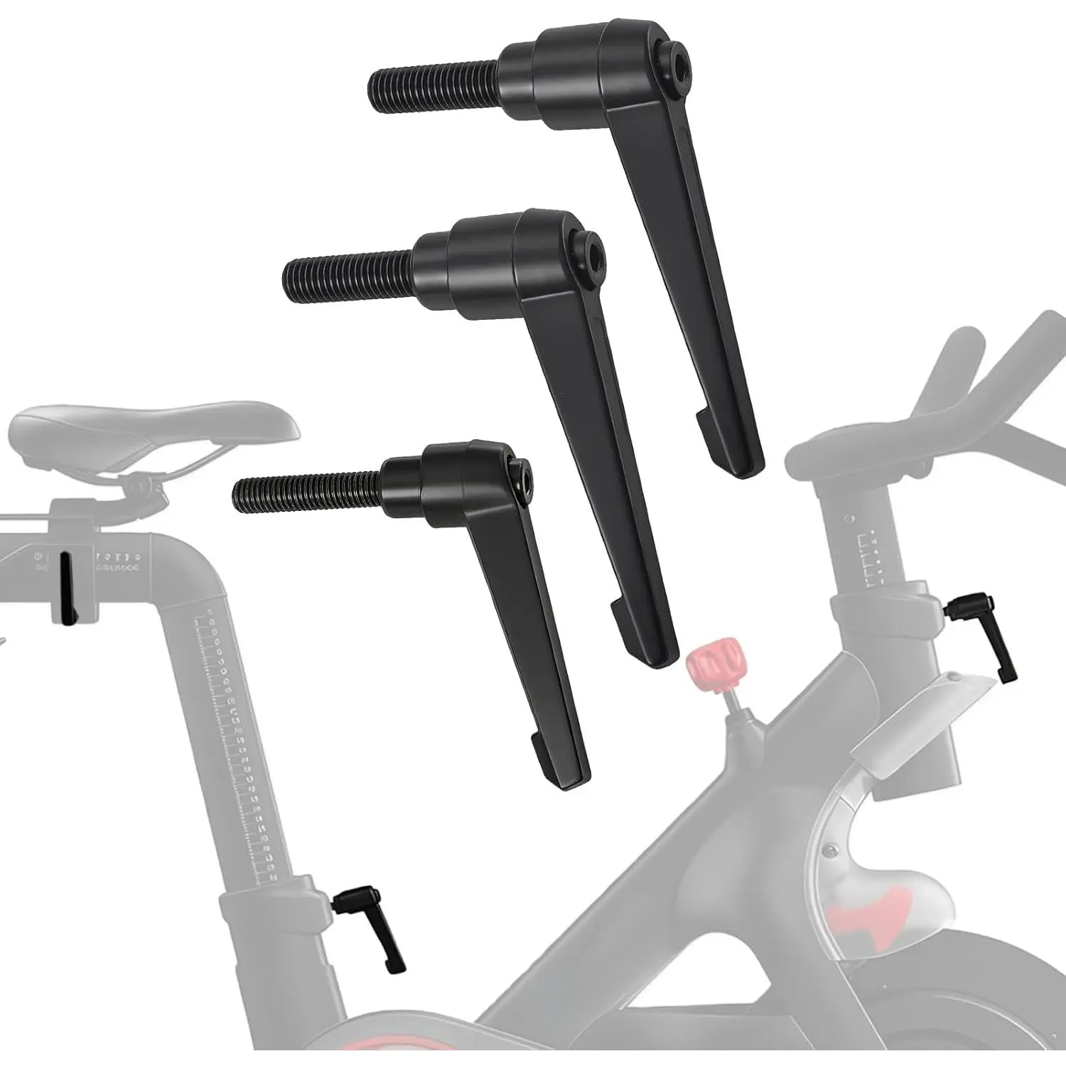 3Pack Metal L-Handle Adjustment Lever Set Compatible with Peloton Bike and Bike+ Seat and Handlebar Adjustment, Includes Screws and Grip