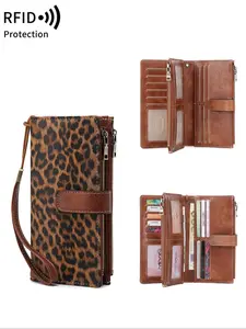 Fashion Leopard Pattern Zipper Long Wallet, CasualVersatile Stylish Wallet for Women, Trendy All-match &Exquisite Wallet for Birthday Gift，Christmas Gift, Valentine's Day Gift, Ideal Gift, Fashionable Wallet, Durable Fashion Wallet