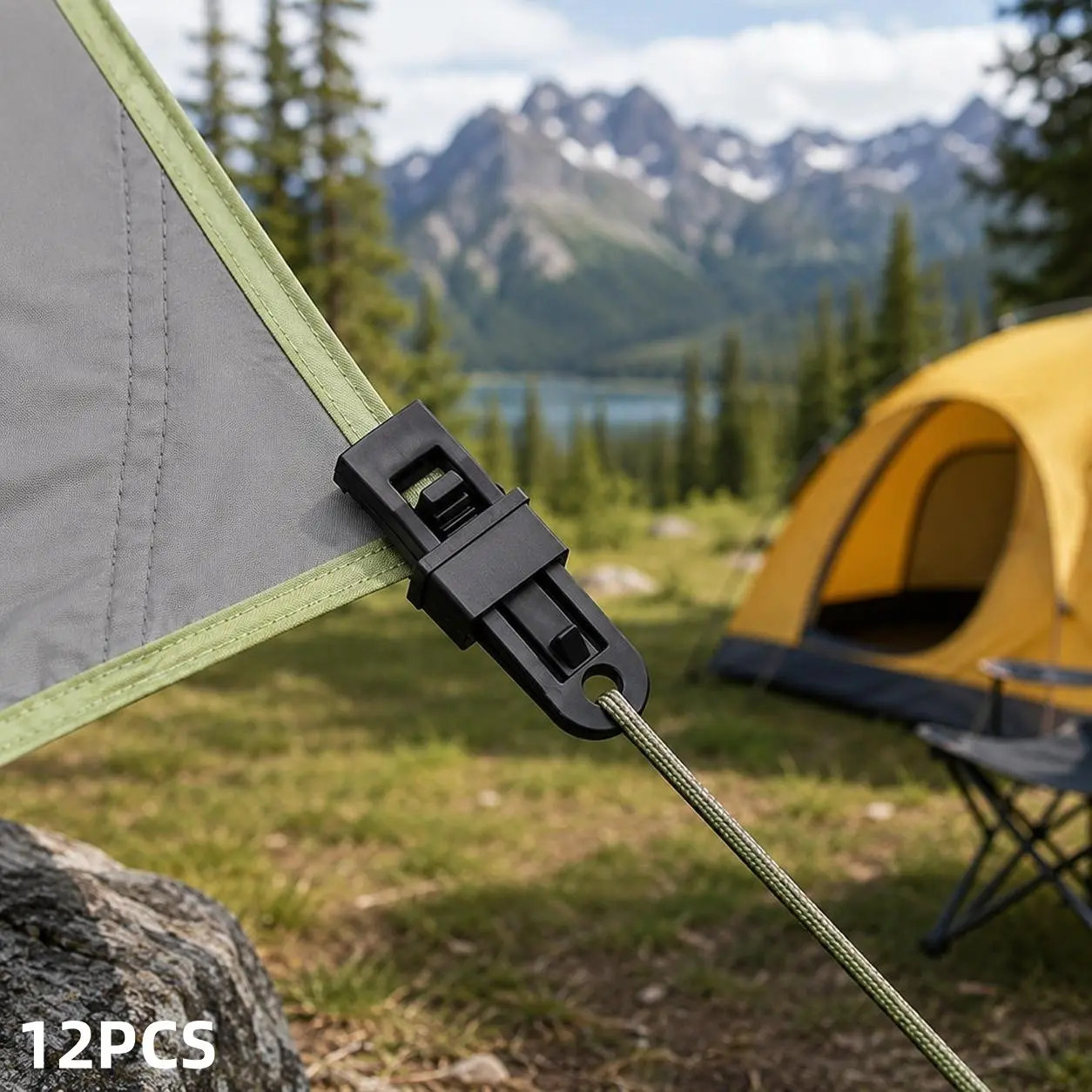 12Pcs PP Tent Clips, Heavy-Duty Windproof Fastening Clamps, Universal Holder for Camping Tents, Canopies, Pool Covers & Car Covers