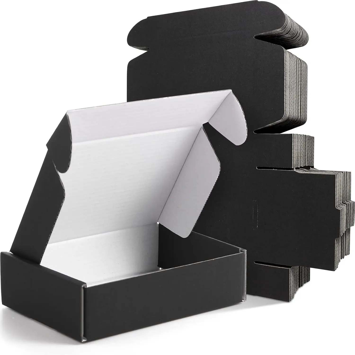 50 Packs Shipping Boxes Cardboard Corrugated Mailer Packaging Boxes for Small Business Cute Small Box Cardboard Carton Box Mailers for Packaging Product(Black,6 x 4 x 1.6 Inches)