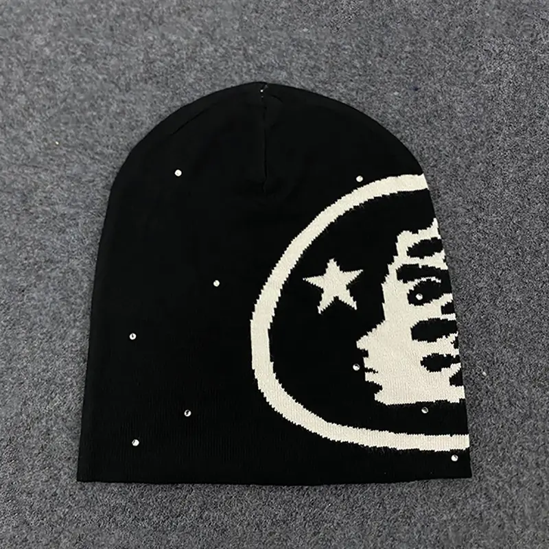 New Knit Y2K Style Couple's Fashion Versatile Warm Jacquard Hat Knitted Hat Beanie Fitted Casual Hat Fashionable Hats Cozy Beanie