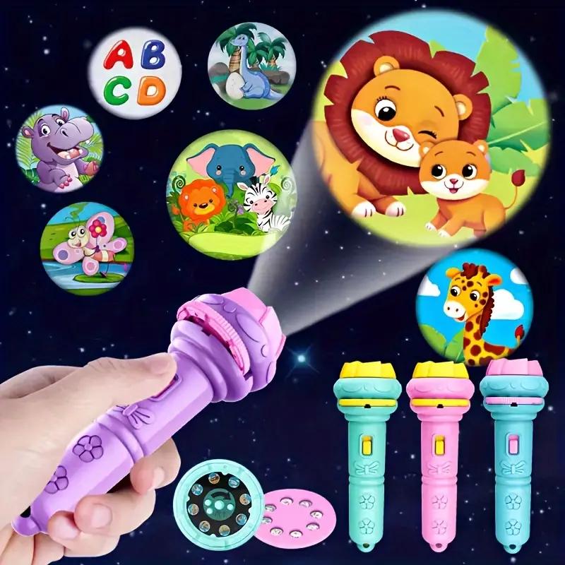 32-Pattern Projection Flashlight, Bedtime Educational Toy, Visual Learning Tools, Learning Machine, and Portable Storytelling Light, Multi-Pattern Animals Projector for Toddlers, Ideal Holiday and Back-to-School Gift