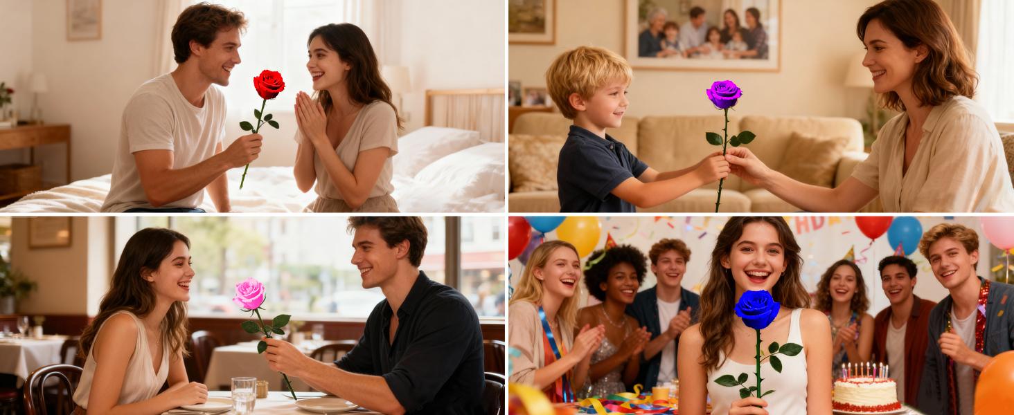 Single Forever Roses Luxury Gift for Women/Men, Fresh Flowers Bouquet for Girlfriend, Wife, Mom, Anniversary, Valentine's Day, Wedding, Graduation, Christm