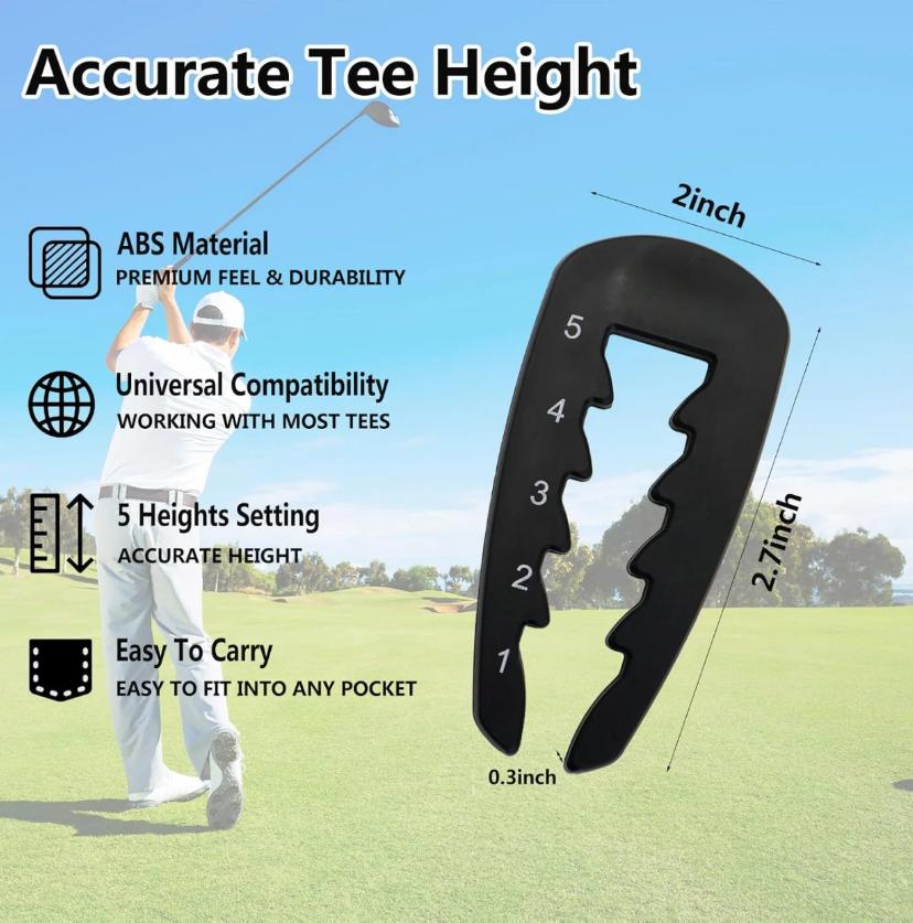 Golf Tee Height Tool,Adjustable Tee Height Setter Elevator Tool Height Measuring Device Lightweight Swing Training Aid