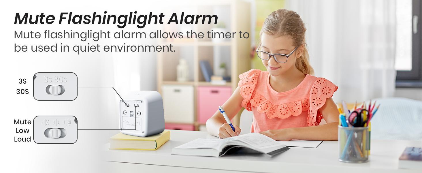 Yunbaoit Visual Timer with Protective Case, Digital Timer, 60 Minute Countdown Tool for Kids and Adults, Silent Low Battery Reminder for Effective Time Management