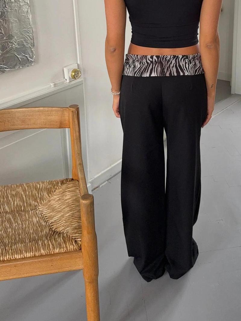 Women's Polka Dot Print Wide Leg Baggy Legged Pants, Elegant Fashion Casual Trousers for Daily Outdoor Wear, Women's Bottoms for All Seasons