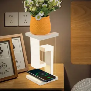 Floating Anti-Gravity Wireless Charging Desk Lamp, LED Light, Supports Phone Wireless Charging, Romantic Home Decor Item