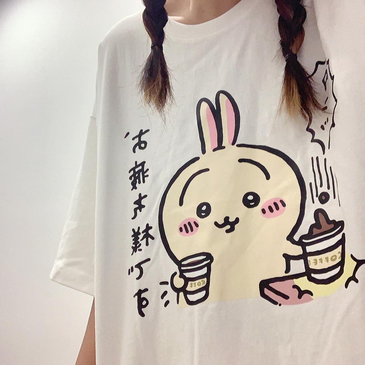 Anime chiikawa pajamas summer cotton round neck short sleeved pants loose casual comfortable cute cartoon chiikawa home clothes