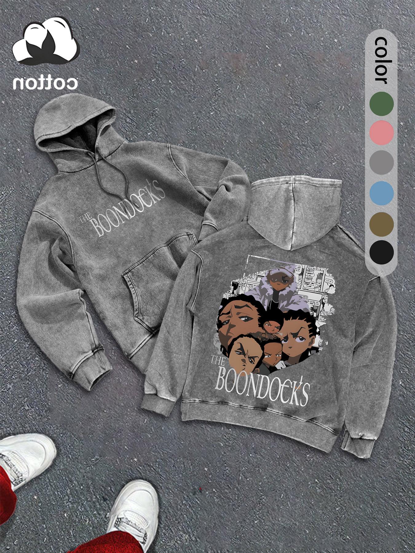 Men's street retro style washed hooded sweatshirt fashion trend casual hoodie, men's autumn and winter wear