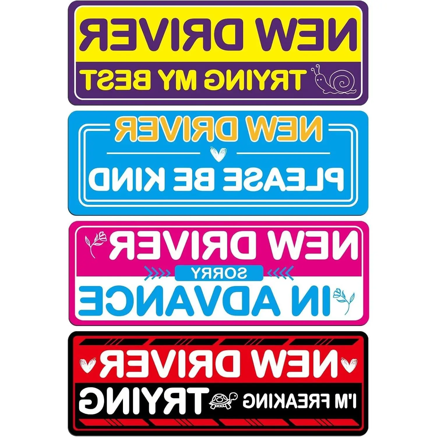4Pcs Student Driver Magnetic Car Stickers for Beginners, New Driver Safety Bumper Decals, Suitable for Students and NovicesGift