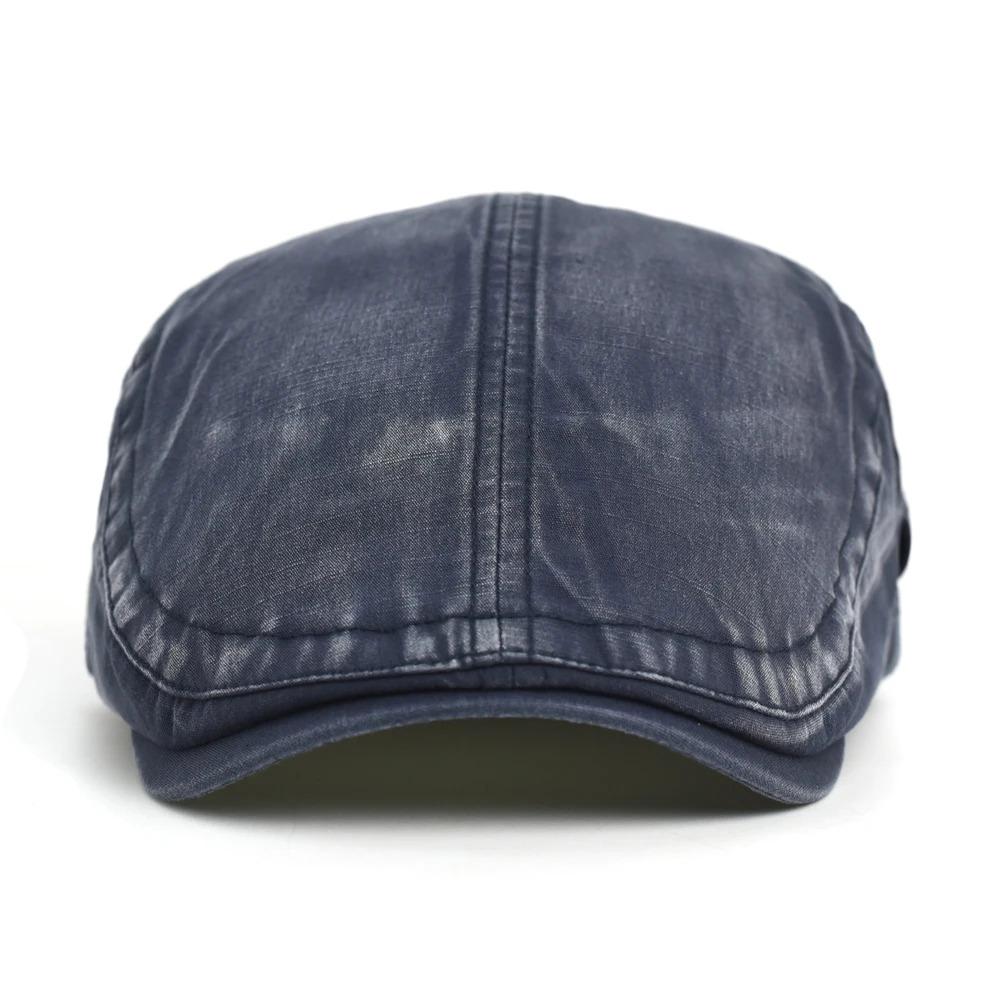 Four Seasons Washed Casual Newsboy Cap Men Women Distressed Peaked Cap Adjustable Beret Vintage Ivy Flat Cap