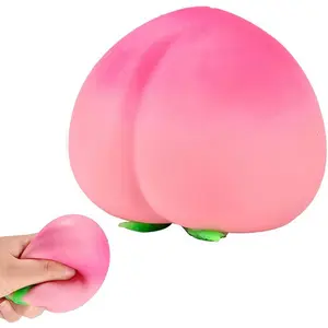 Peach Squishies Slow Rising Stress Relief Toy, Realistic Peach Shaped Fruit Squeezable Balls,Flexible Sensory Fidget Toy for Adults, Desk Decor & Gift Party Favors Easter Basket Stuffers