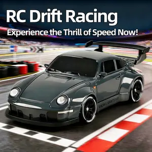 1:24 4WD RC Drift Car, 2.4G & APP Dual Control Desktop Racer, Pro Handling Sports Car, Dual Drift & Racing Tires And LED Lights, Rechargeable Birthday & Holiday Gift For Kids Hobbyists