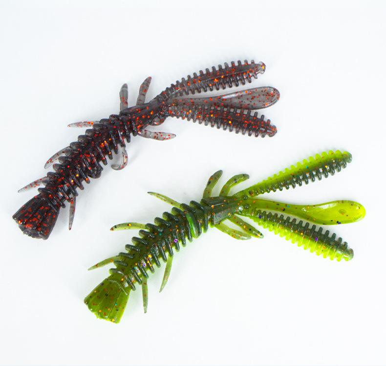 Luya floating shrimp wave dance shrimp type soft bait Ned lead head hook down fishing group black pit soft bait bass false bait soft worm