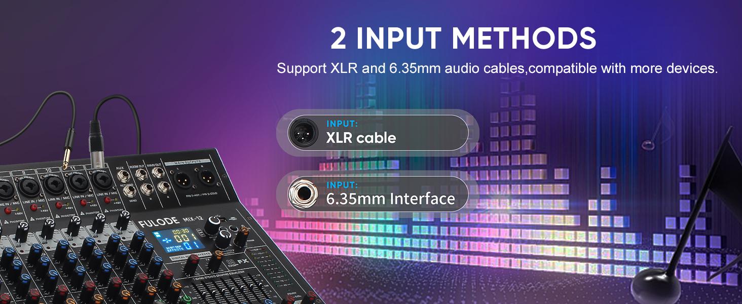 12-Channel Bluetooth Studio Audio Mixer With 99 DSP Effects - USB MP3 Recording Mixer Board