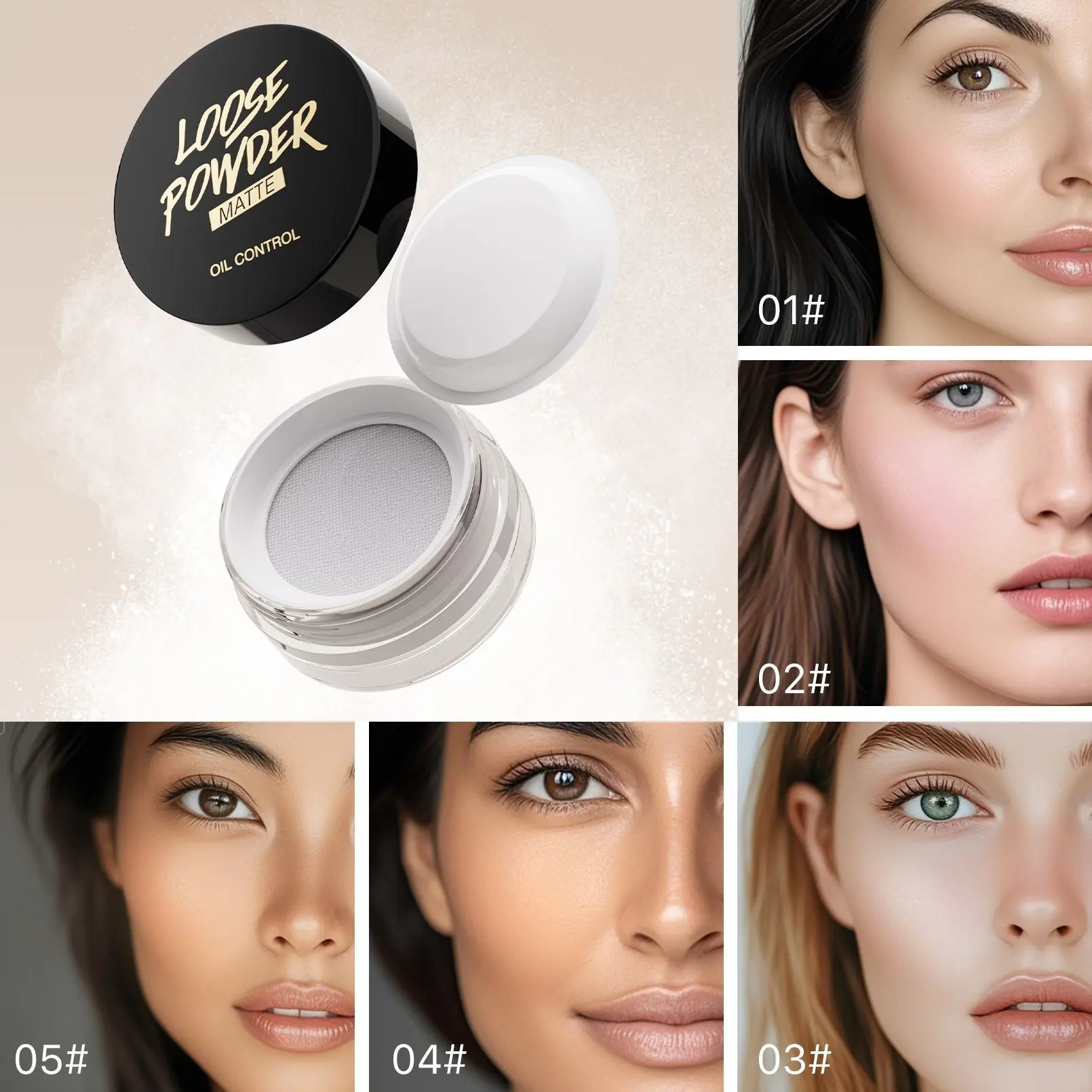 Hellokiss Loose Setting Powder with Pearl Finish, Soft Mist Matte & Waterproof Formula, Long-Lasting Oil Control & Light Concealer for Flawless Baking, Pore-Blurring Face Powder for All Skin Tones, Baked Loose Powder