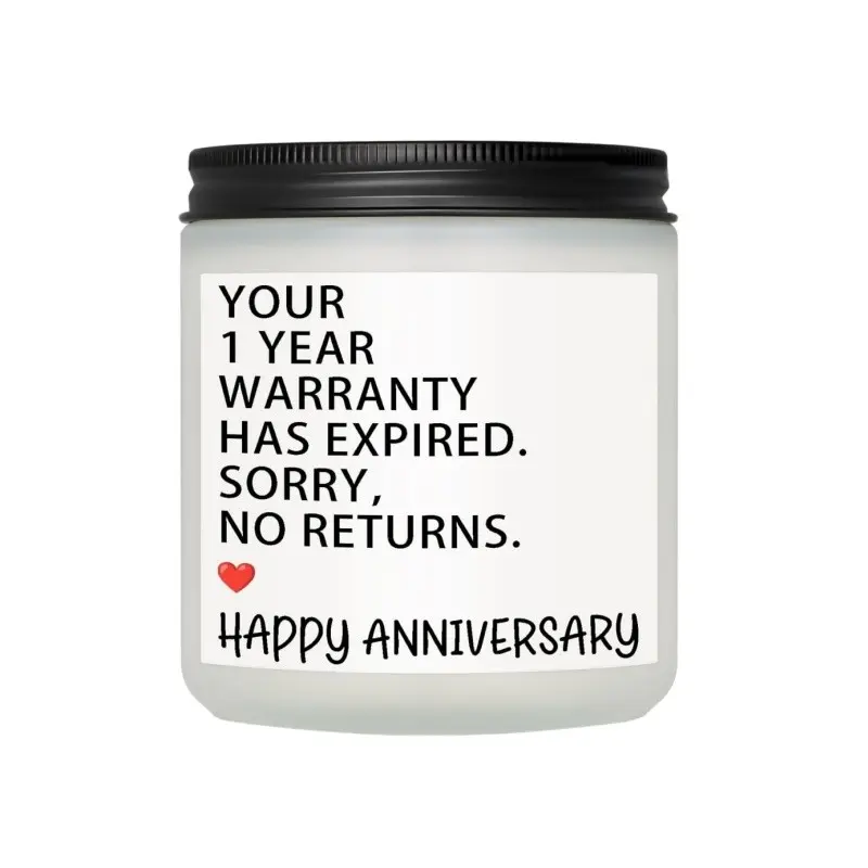 1 Year Anniversary Couple Gifts for Boyfriend Girlfriend, Happy One Year Wedding Anniversary Funny Gifts for Men Women Husband Wife, Romantic First 1st Year Marriage Gift for Her Him Scented Floral Candle