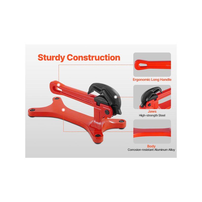 VEVOR Portable Pipe Vise, Lightweight Aluminum Pipe Vise with 1/8 to 1-1/2 Clamping Capacity, Ideal for Onsite Plumbing Installation, Repair, and Maintenance