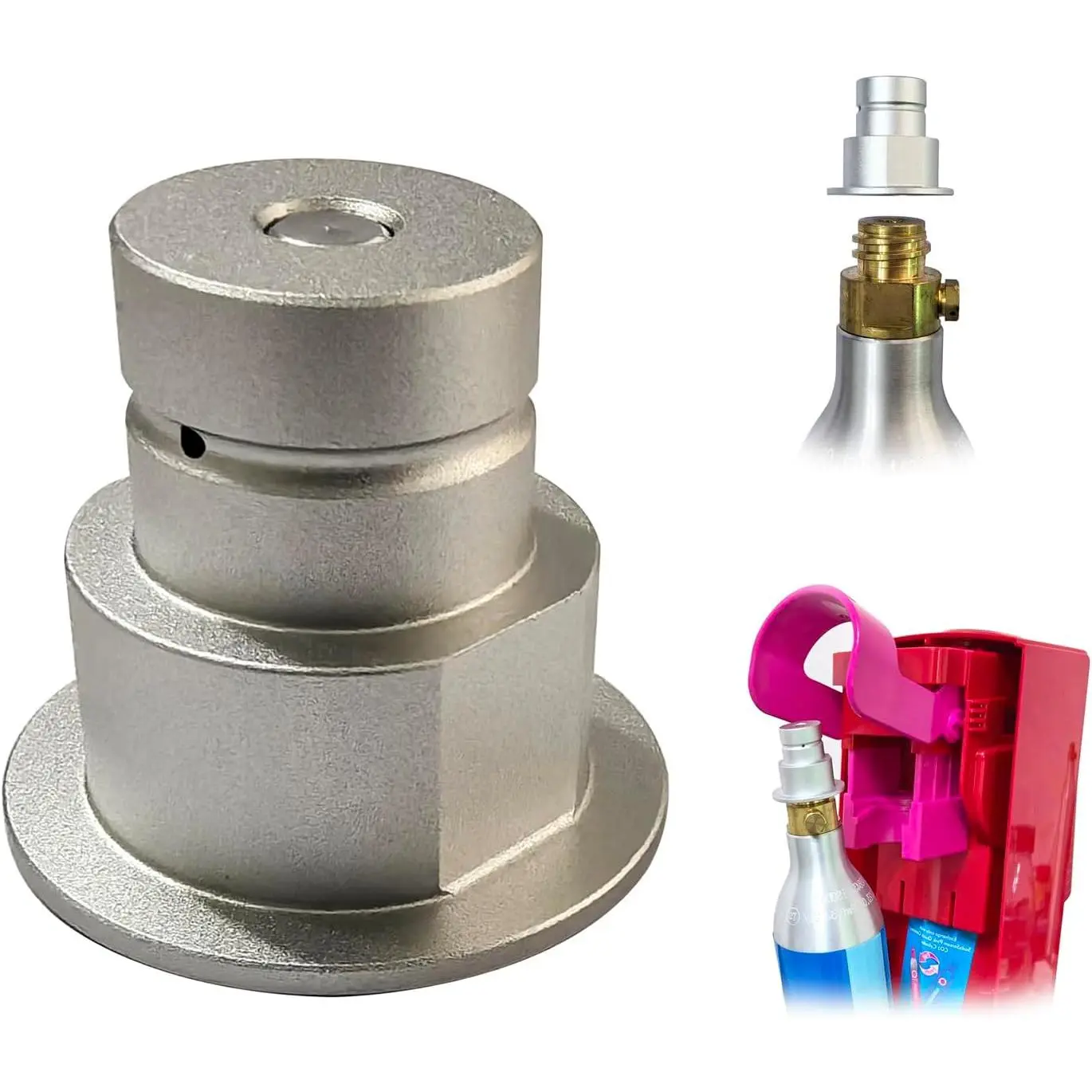 Soda Water CO2 Cylinder Quick Connect Adapter Replacement for Terra, DUO, ART, Gaia Sparkling Water Maker Soda Machine, TR21-4 Thread to "Quick Connect"