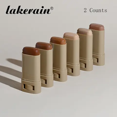 【Black Friday】2-Count Long-Lasting Solid Foundation Sticks, Waterproof and Sweatproof Lightweight Skin Tint with Silky Texture, 18 g Each, Available in 6 Shades