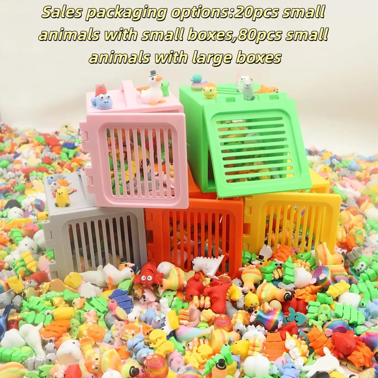 20/80 Piece Set 3D Printed Animal Models, Unique Decorative Animals, Room Decoration, Garden Ornaments, Aquarium Accessories, Birthday Gift, Garden Sculptures Statues, Desktop Statue