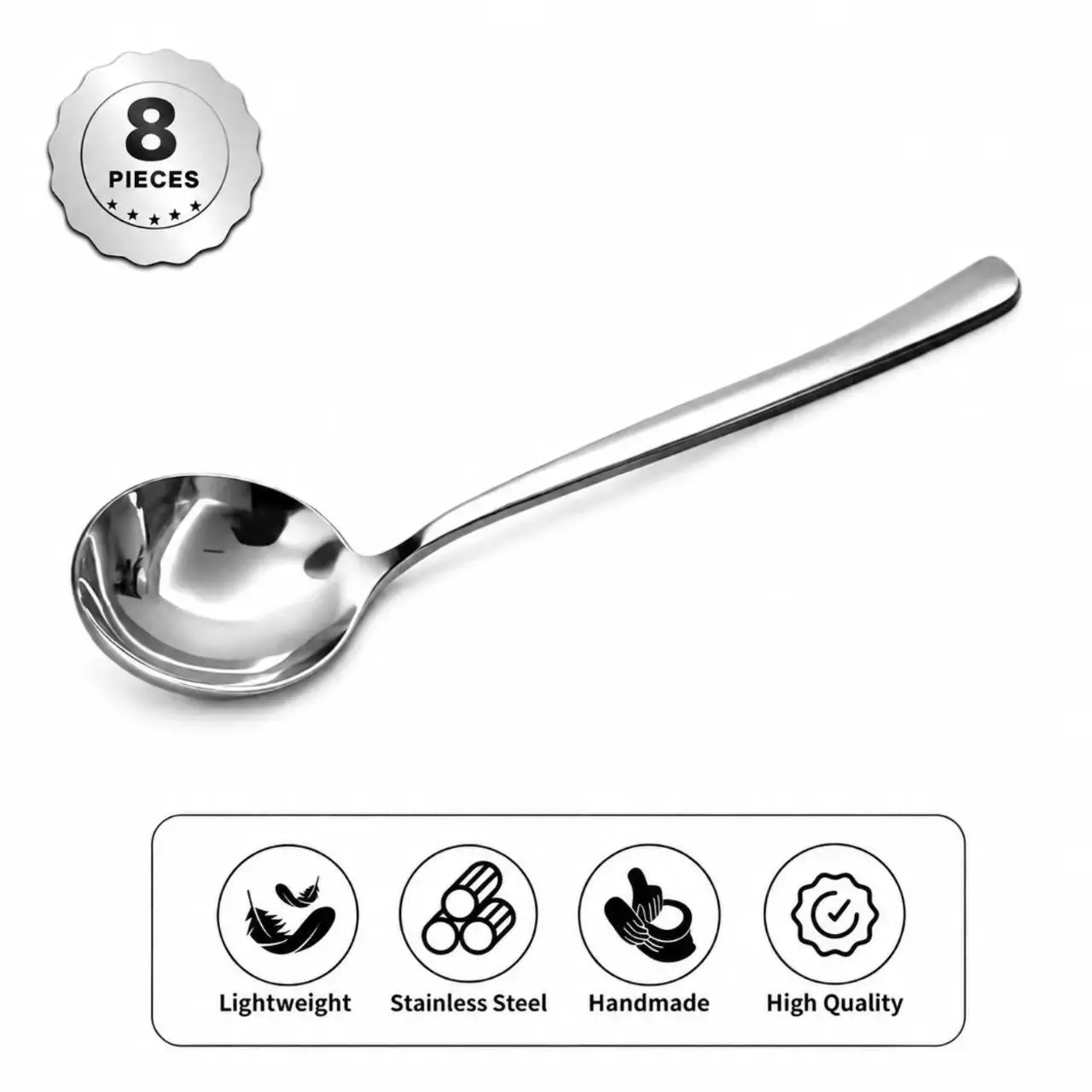 4/8 PCs Stainless Steel Soup Spoon Set