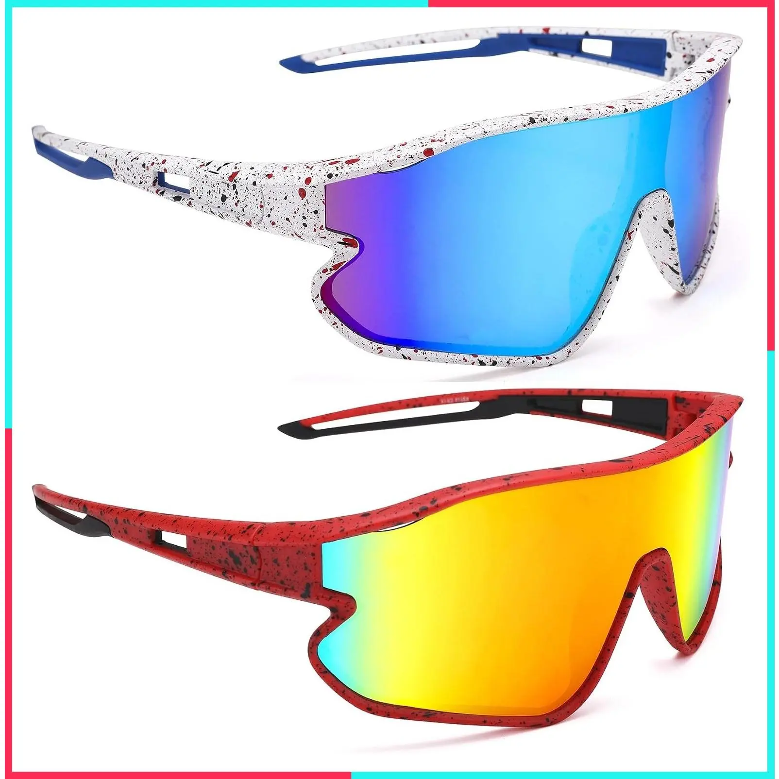 Kids Baseball Sunglasses for Boys & Girls Ages 6-14 - UV400 Protection Sports Sunglasses for Softball, Running, Cycling, Beach, Summer, Camp