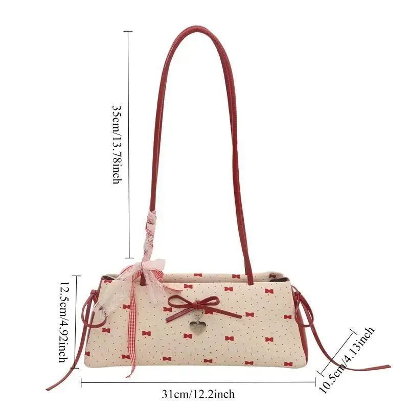 Women's Y2K Bow Underarm Shoulder Bag, Cute Lightweight Mini Trendy Purse for Daily Work & Shopping Fashionable Patterned Bag Casual Fashion Bag