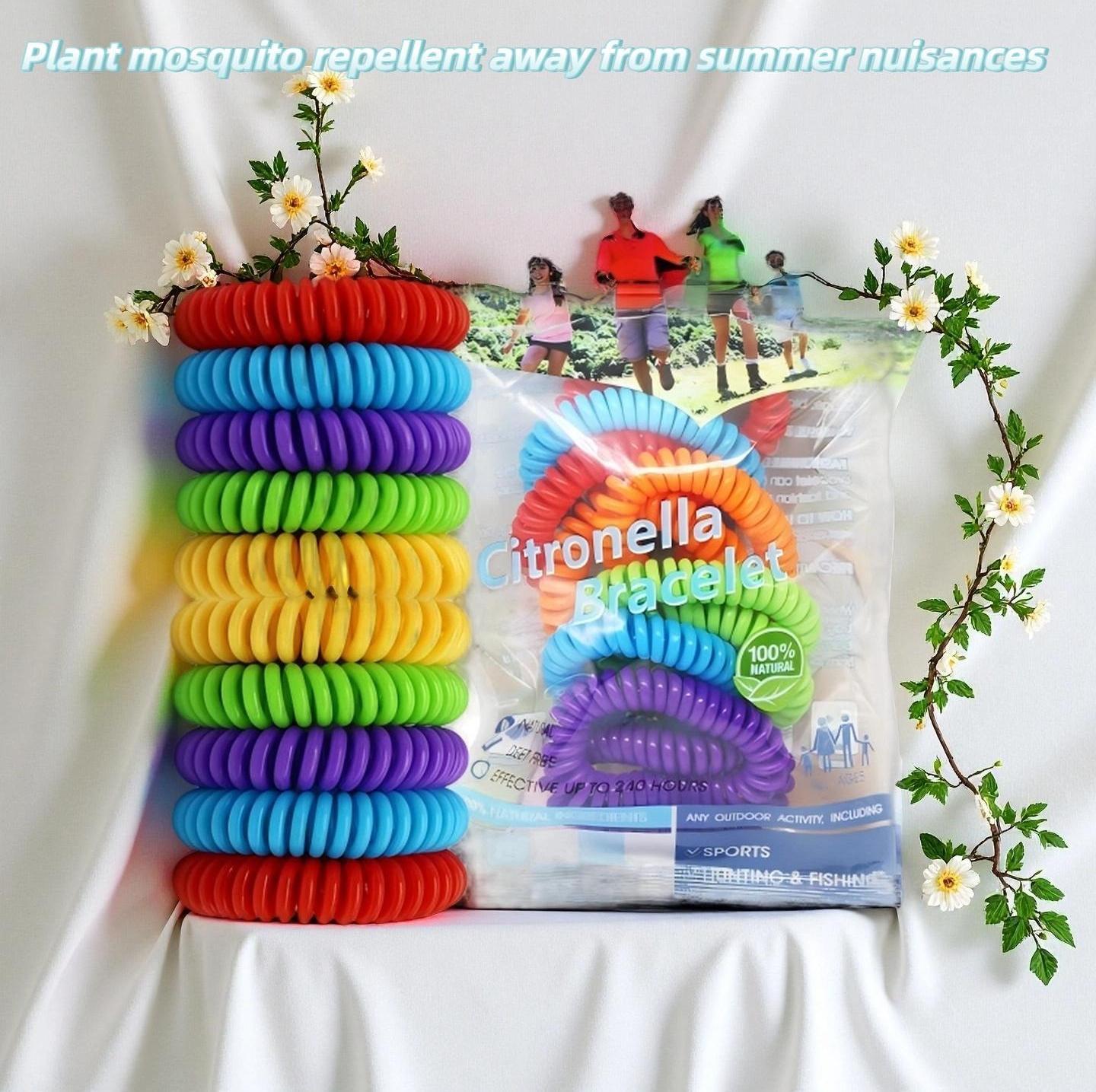 10 PCS Portable Mosquito Repellent Bracelet, Insect Bug Guard Wristband for Outdoor Camping Hiking Travel, Effective Pest Control for Adults & Kids