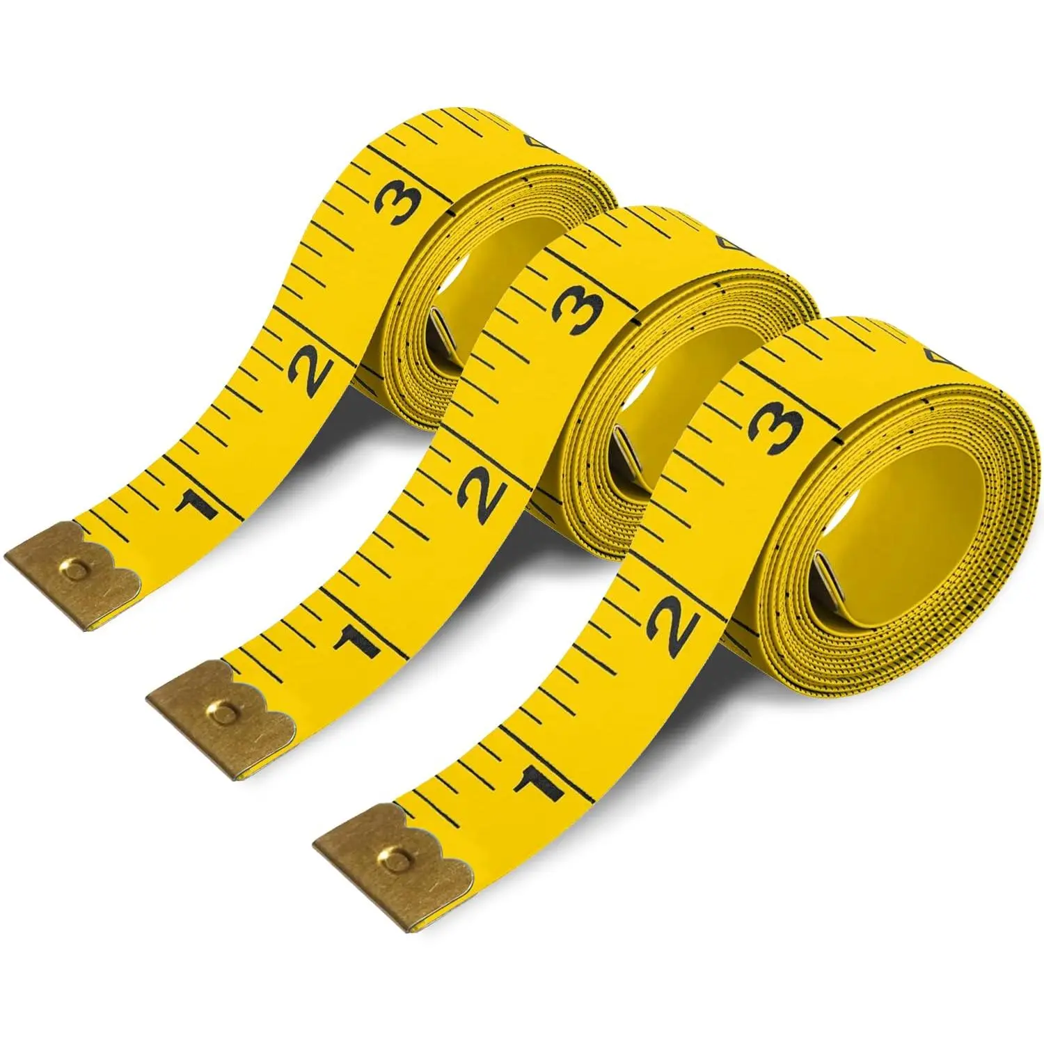 Tape Measure  Measuring Tape 3 Pack Soft Fabric Measuring Tape for Sewing Cloth Measurement,Double Scale Tailor Ruler for  (Yellow)