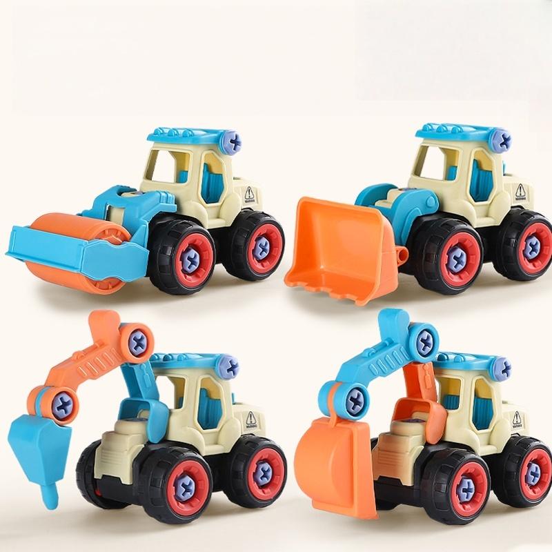 Engineering Vehicle Building Blocks Toy with Screwdriver, Detachable Parts Excavator Building Blocks, Educational Assembly Toy for Kids