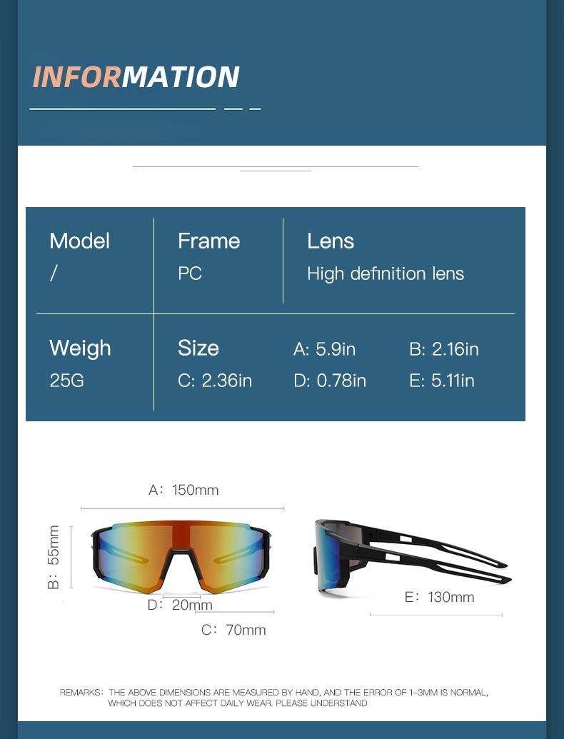 Polarized UV400 Outdoor Sports Glasses - Windproof Protective Eyewear for Men, Cycling, Fishing, Beach Travel, UV Protection, Wind Resistance