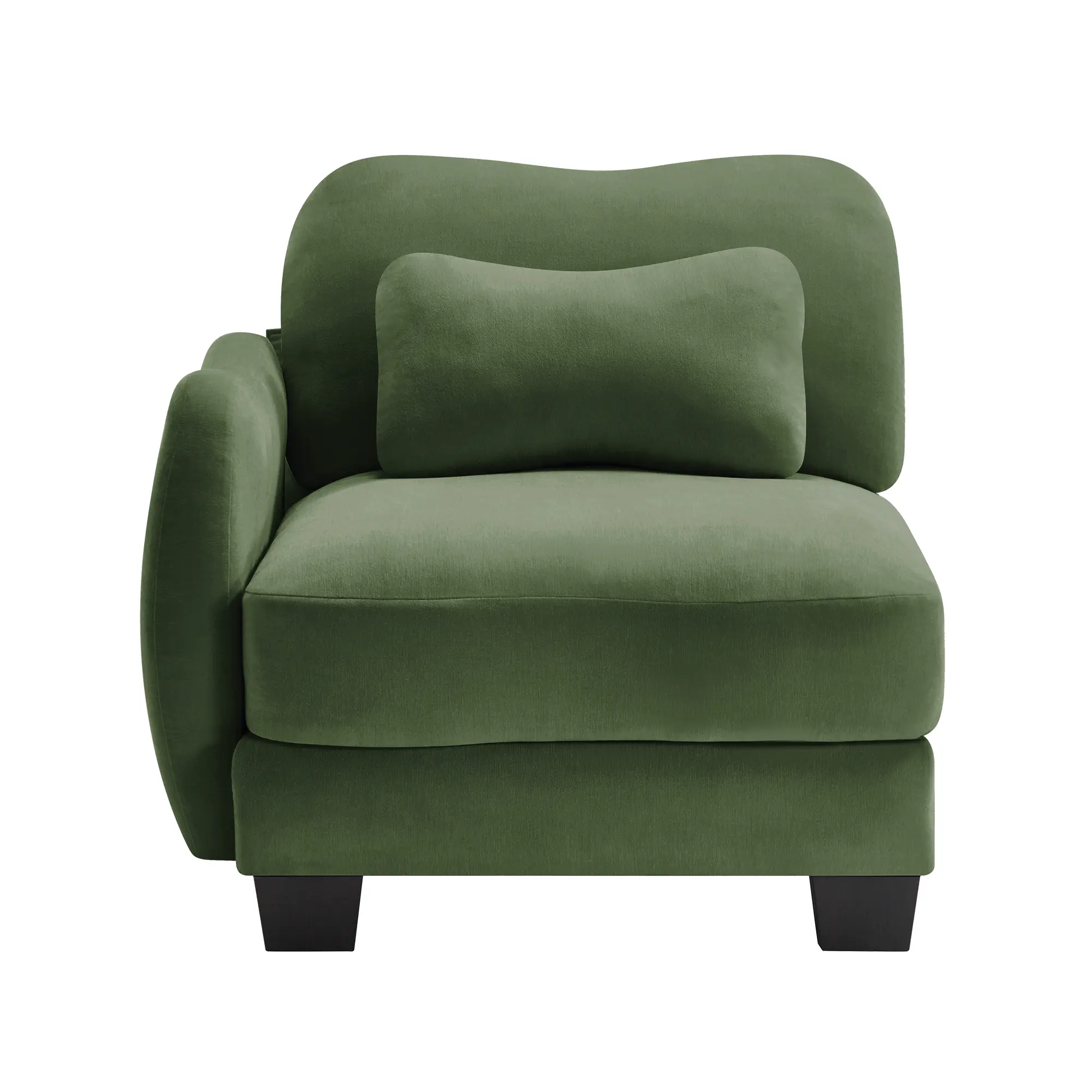 ARCH Modern Chenille Single-Seat Sofa with Lumbar Pillow, Cloud Cushion, High-Density Foam & Springs, Ergonomic Curved Arms, Green Chenille Fabric, Easy Assembly, 1-Person Indoor Furniture for Living Room, Apartment, One Person