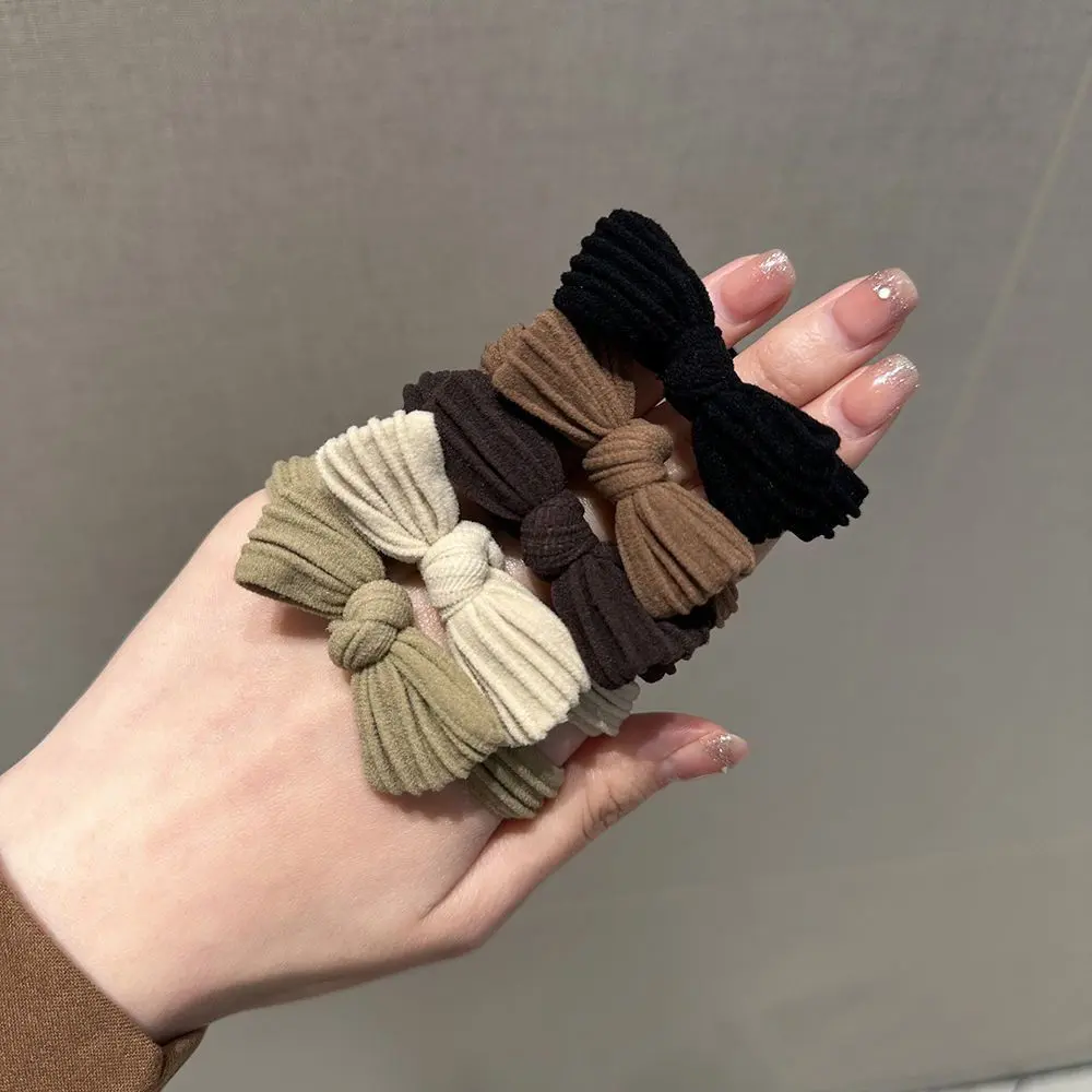 Simple Knotted Hair Tie in Milk Coffee Color, Versatile Bow Headband, Seamless and Hair-Friendly High Elastic Hair Band Rubber Band
