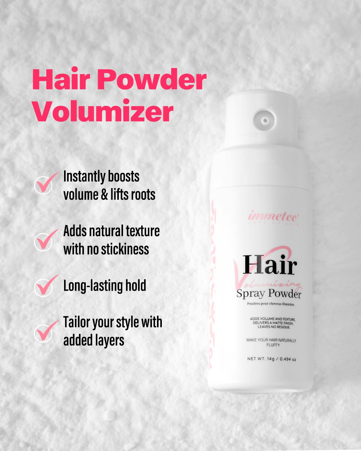 Texture Powder, Volumizing Powder for Hair Volume & Texture, Opaque Effect & Natural Finish, Hair Volume Spray Root Lifting Powders 14g