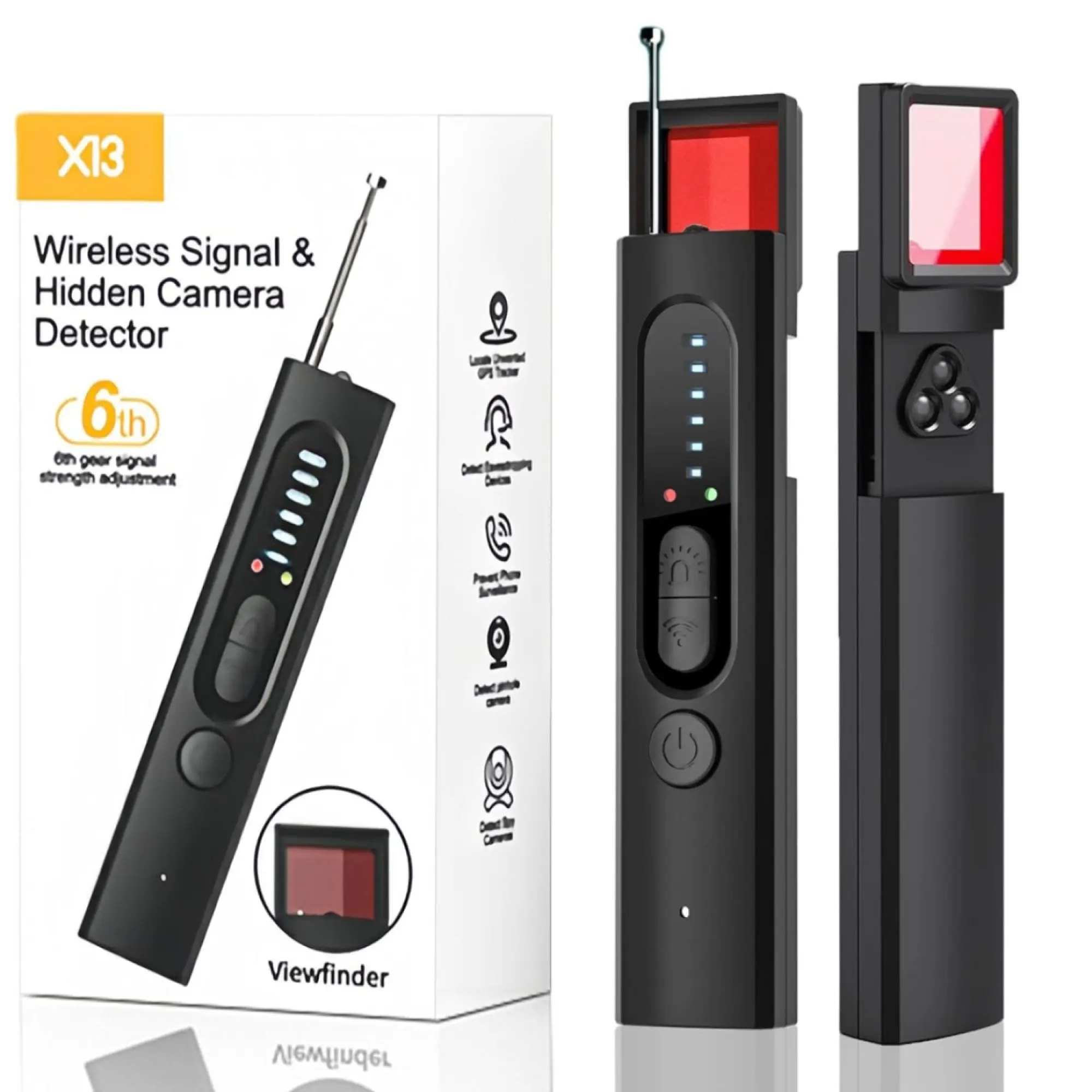 Ai Hidden Camera Detector, GPS Tracker Finder, GPS Tracking Detector, RF Signal Scanner, Office, Travel, Hotel, Car Use, Detects Hidden Cameras and GPS Trackers