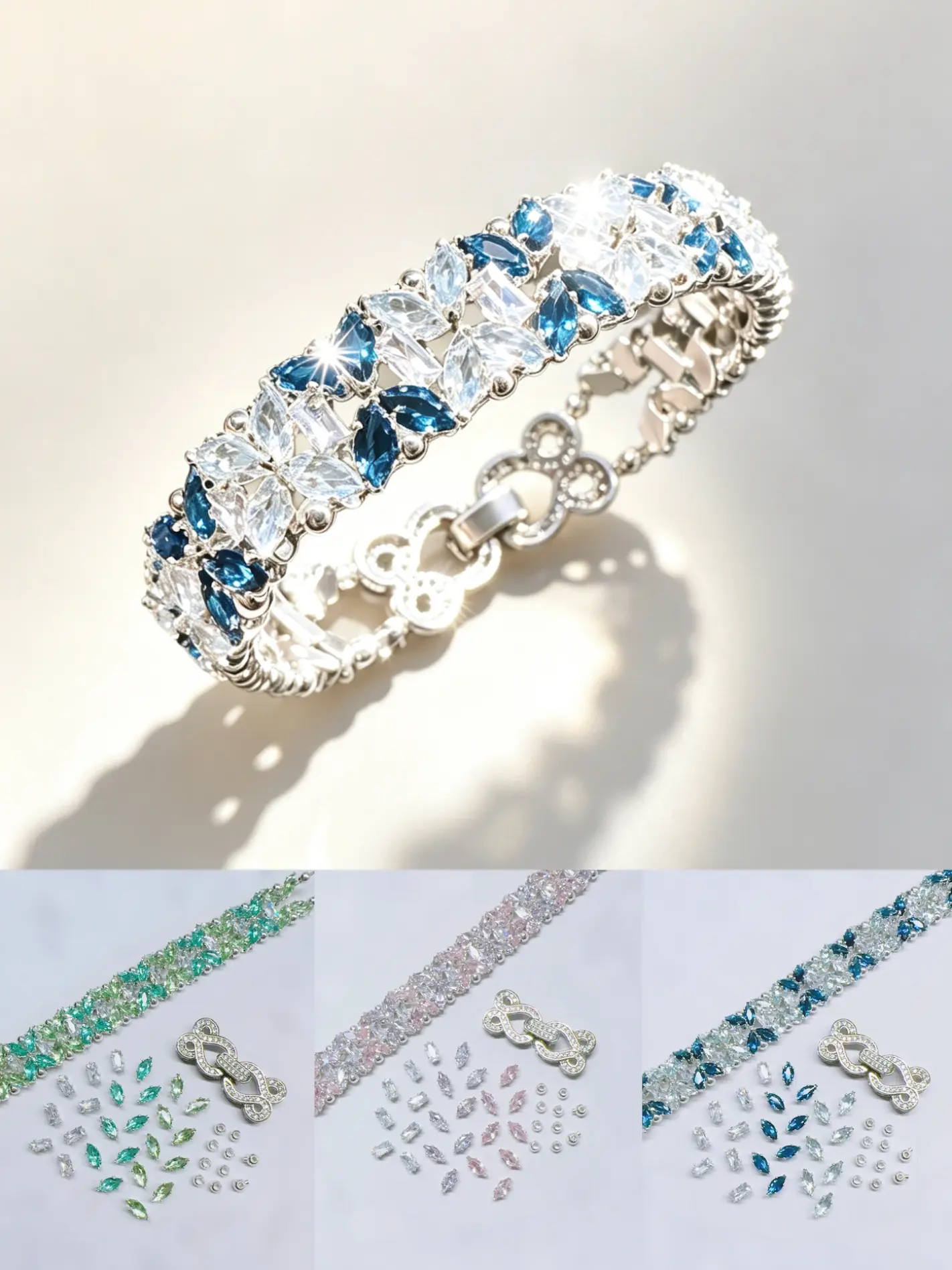 Dreamy Butterfly DIY Bracelet Kit, Luxury Ins Style, Includes prong-set (claw-set) rhinestones, Buckles, Wire, Beads, Elegant Jewelry Making Supplies, All Seasons