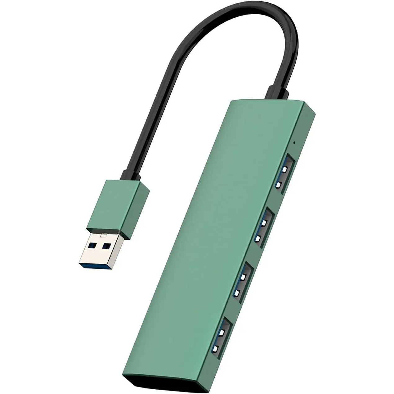 USB Hub, USB 3.0 Hub  Alloy Ultra Slim USB Splitter, Portable 4 Port USB Extender, USB Hub for Laptop, PC, MacBook, iMac, Surface Pro,  Pro, Flash Drive, XPS 【Green】