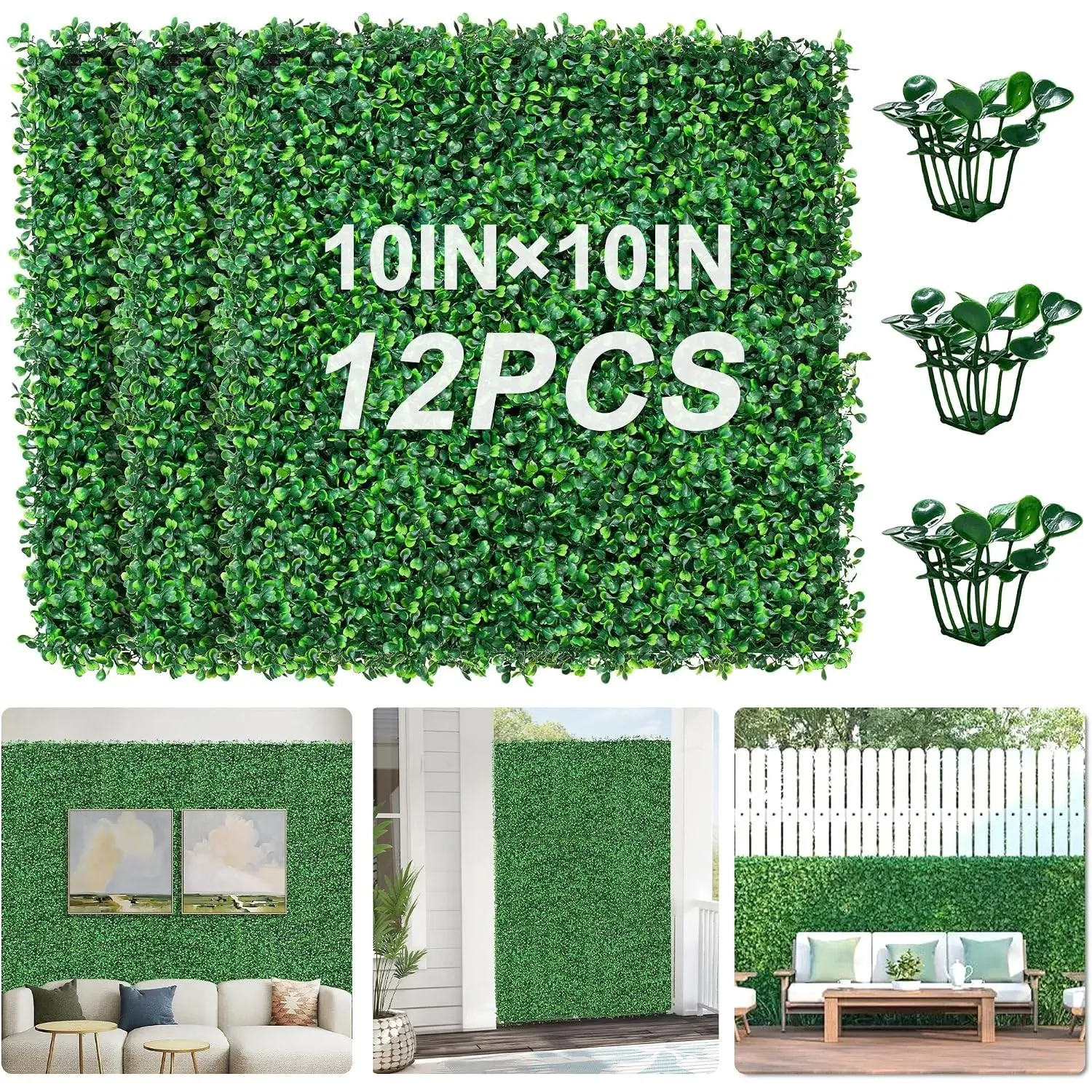 UV-Resistant Artificial Grass Wall Panels Greenery Backdrop for Home Party Wedding Indoor Outdoor Decoration