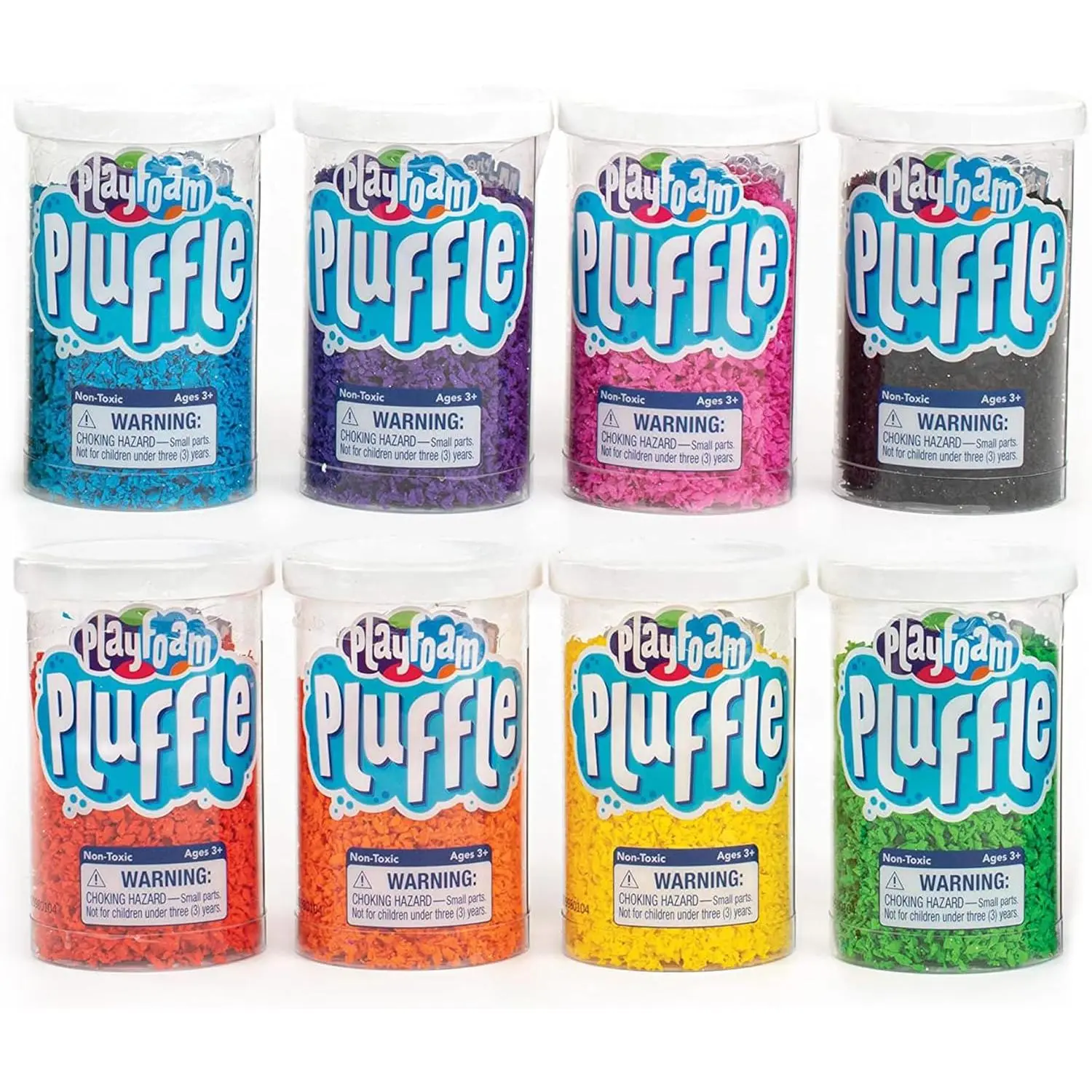 Pluffle Mini 8-Pack - Preschool Sensory Bin Filler, Tactile Sensory Toys for Toddlers 3-4, Mess Free Slime Alternative, Satisfying Foam Sand Bin Filler