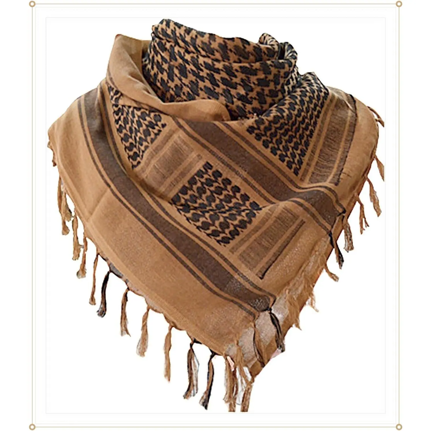 Military Shemagh Tactical Desert Scarf, Keffiyeh Scarf for Men | Cotton Neck Head Wraps, Large Mens Womens Turban, Bandana, Lightweight Breathable Fabric, Windproof Sand ResistantGift