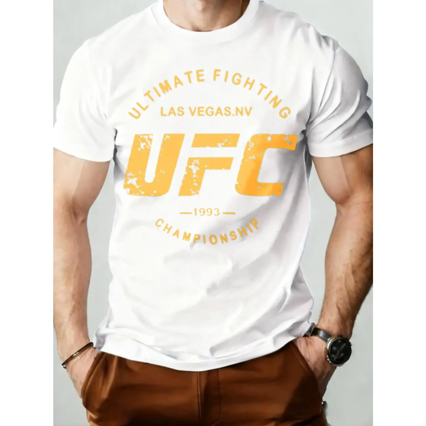 Casual, Men's T-Shirt, UFC Logo Design, Everyday Wear, Gift For Fighters And MMA Fans