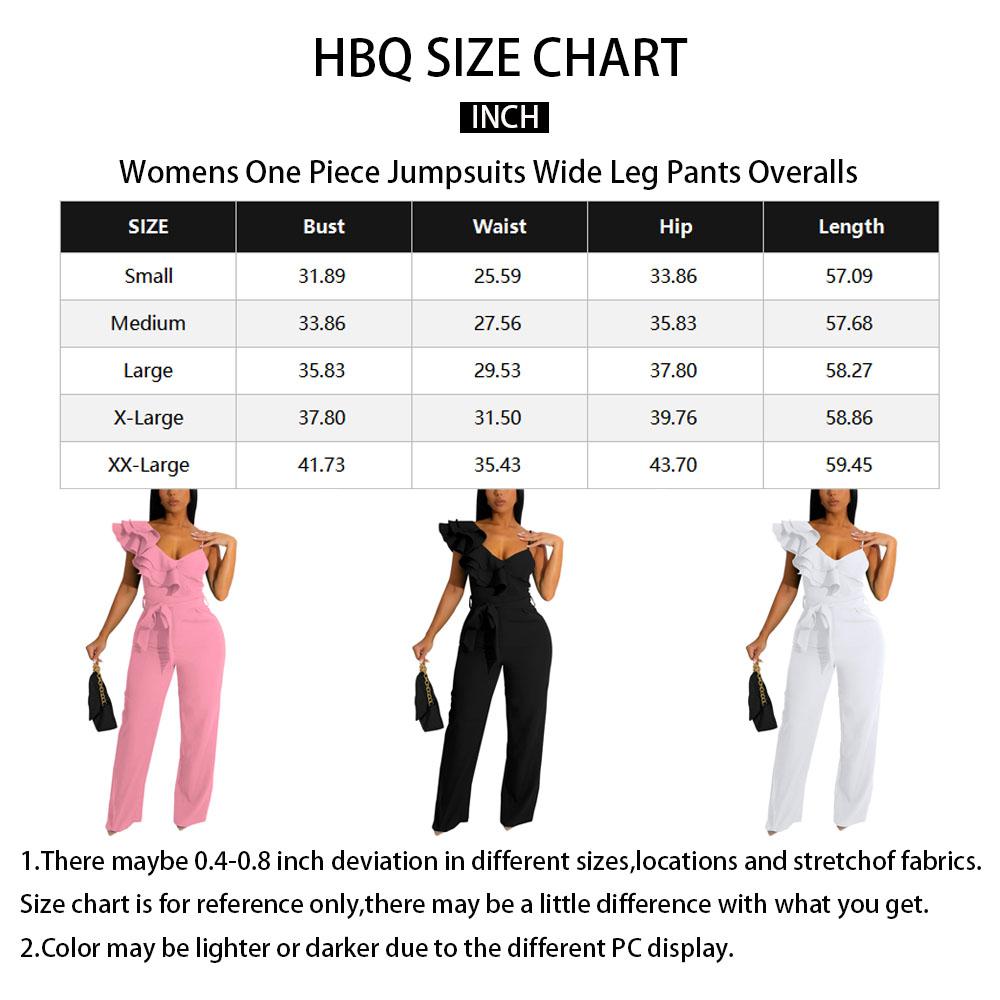 Womens Casual One Piece Jumpsuits V-Neck Sleeveless Ruffle Elegant Romper Wide Leg Pant Sexy Party Clubwear