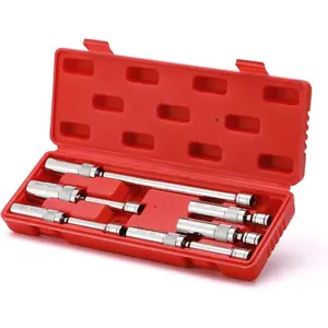 2026 EMENTOL 6PCS 3/8" Drive Magnetic Swivel Spark Plug Socket Set, 12 Point, CR-V, Extension Sockets, Includes 9/16-inch, 5/8-inch, 13/16-inch, 14mm Sockets