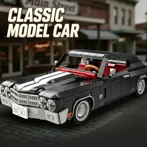 1038PCS Classic Model Car Building Blocks Assembly Toys Desktop Ornamens Small Particle Retro Muscle Car Bricks Ideal Gifts For Adult Kids