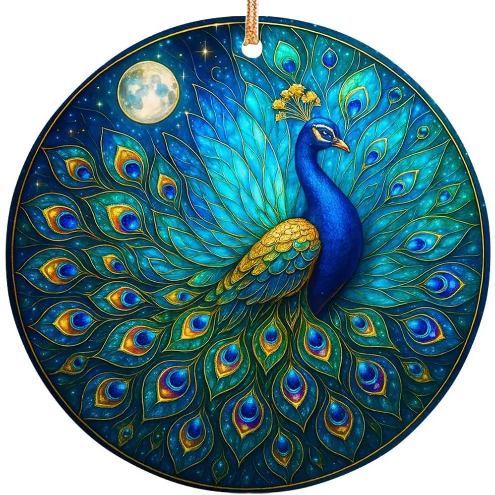 2025 Christmas Ornament – Elegant Peacock Art Ornament, Colorful Holiday Tree Decoration, Exotic Bird Christmas