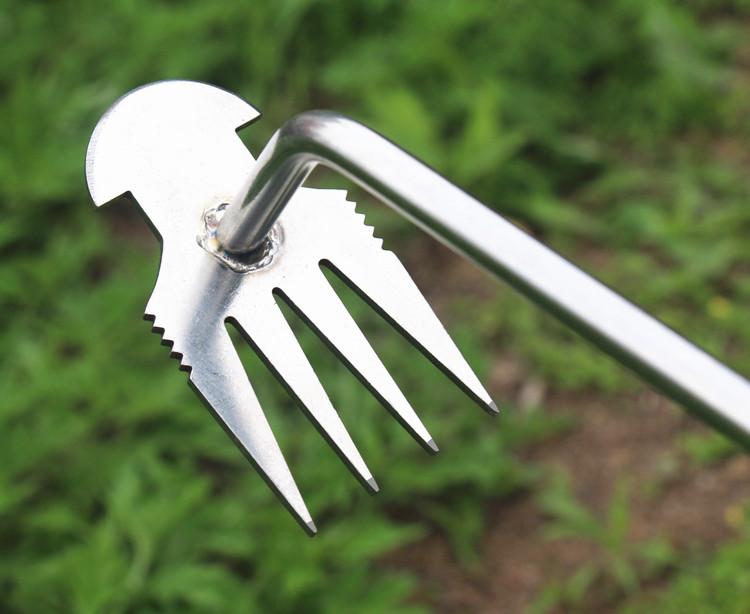 Weed Removal Tool, Weeding Artifact Uprooting Weeding Tool Dual Purpose Manual Hand Weeders Tool for Gardening Vegetable Backyard Farm Planting(Rubber Handle, Stainless Steel