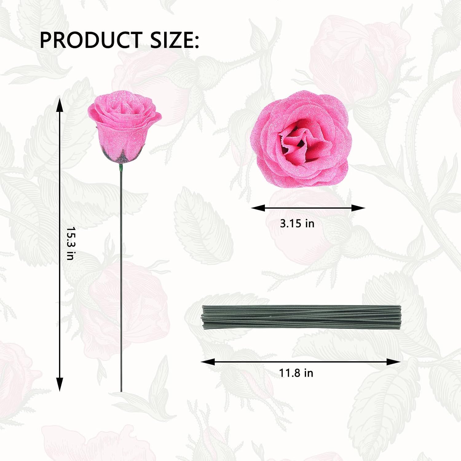 LOVE HOME 25 Pcs DIY Glitter Artificial Roses Bouquet - Shiny Fake Flowers for Home Decor, Ornaments, Room Decor, Mother's Day Gift, Weddings LOVE HOME 25 Pcs DIY Glitter Artificial Roses Bouquet - Shiny Fake Flowers for Home Decor, Ornaments, Room Decor, Mother's Day Gift, Weddings
