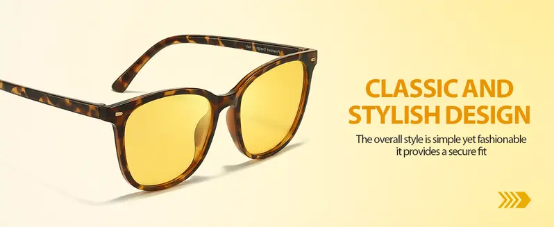 Night Vision Driving Glasses for Men Women Anti Glare with Yellow Lens UV400 Protection Polarized Tortoiseshell Sunglasses Gift for Her Night Vision Driving Glasses for Men Women Anti Glare with Yellow Lens UV400 Protection Polarized Tortoiseshell Sunglasses Gift for Her