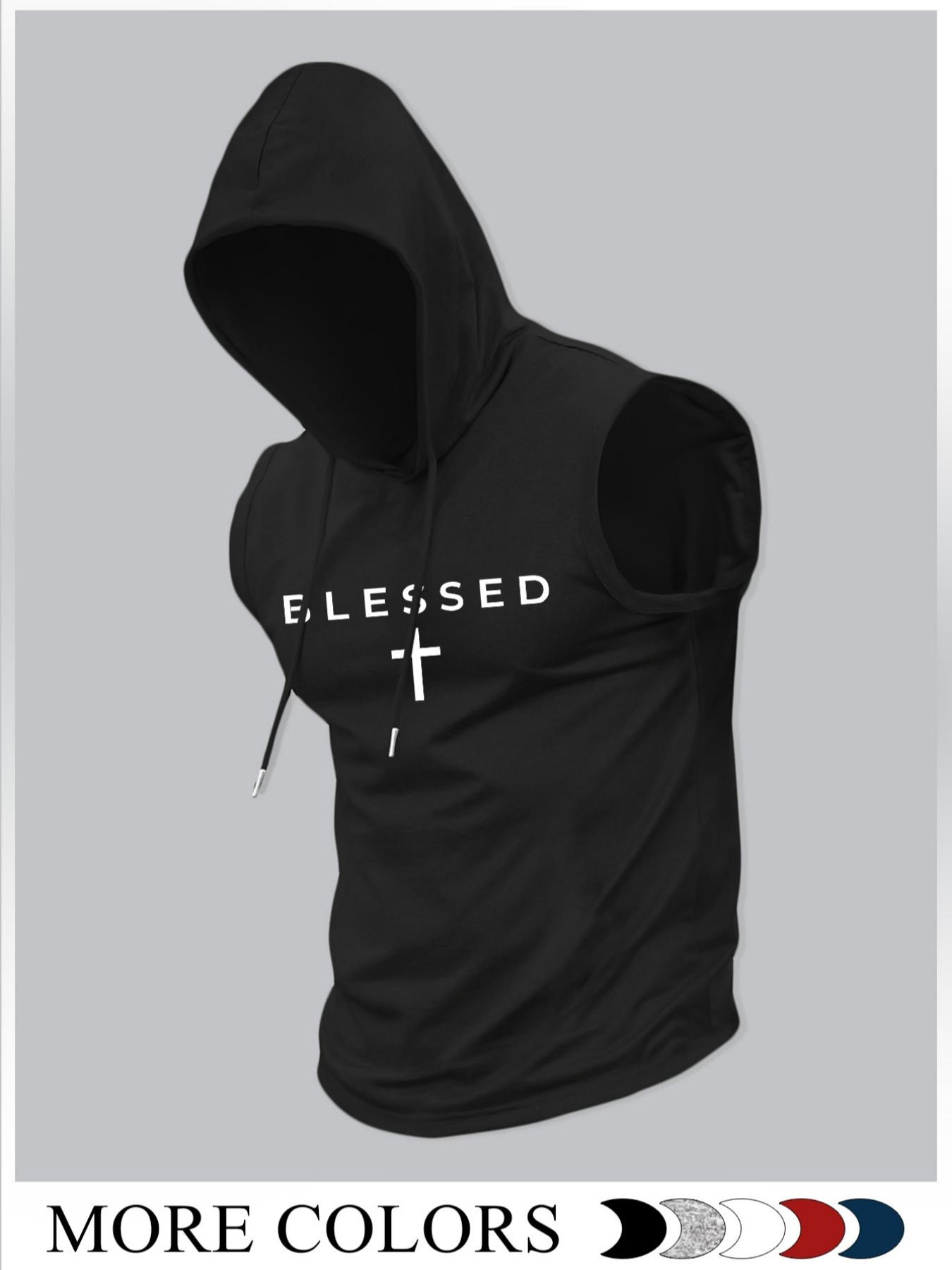 Men's Fashion Hooded, Casual Summer Wear, Athletic Workout Clothing, Moderate Fabric Thickness, Fitted Style, Ideal for Outdoor Activities